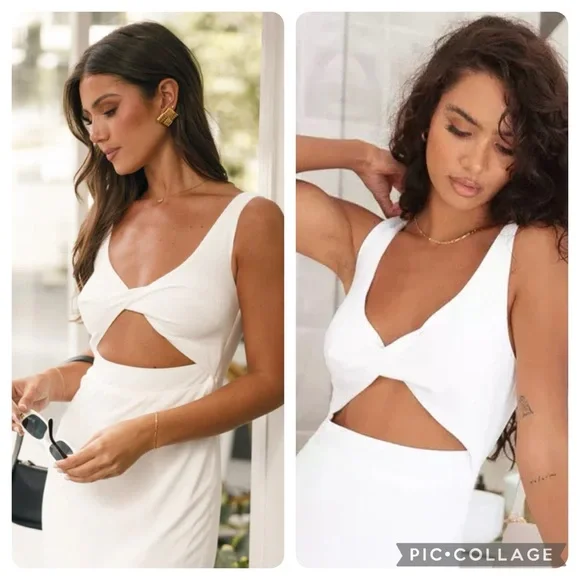 Petal & Pup White Front Twist Cutout Mini Dress - Picture 2 of 6